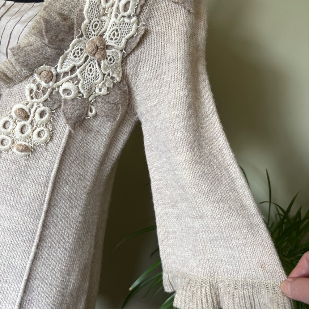 Beautiful Cardigan with Lace Detail from Anthropologie - Picture 5 of 8